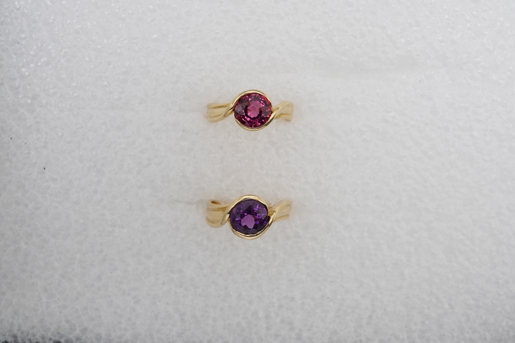 Angela Cummings, two gem-set rings, circa 1988